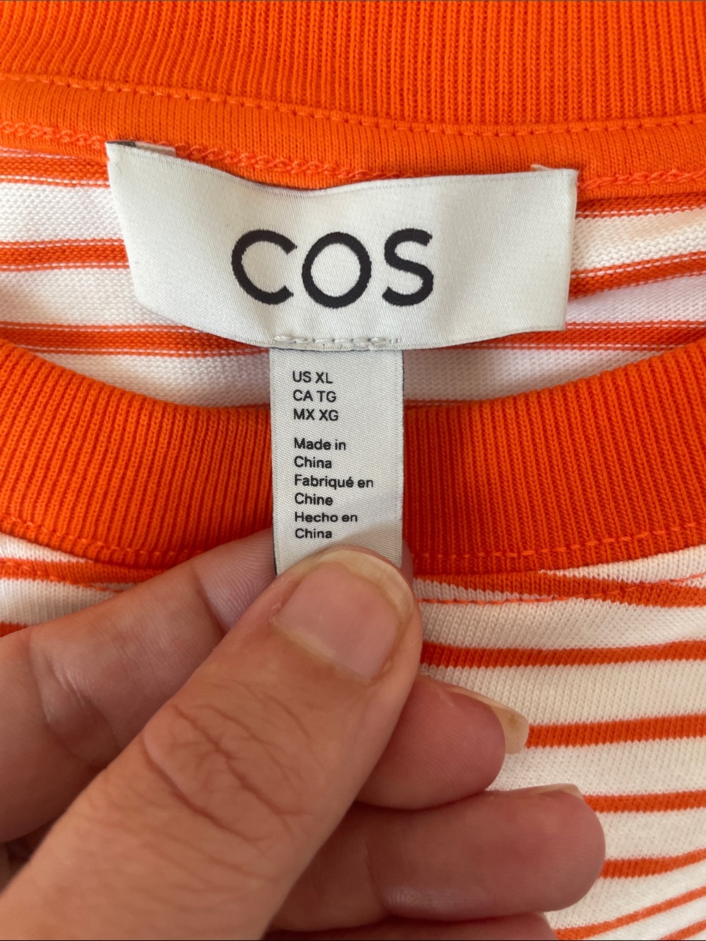 COS Striped Orange Men’s Short Sleeve - Picture 3 of 5